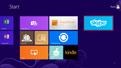 Windows RT Start Screen, Skype Tile